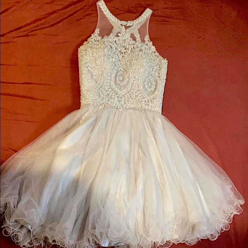 silver dress